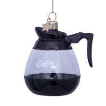 Load image into Gallery viewer, Decorative glass coffee pot ornament with 'Coffee' text on a white background
