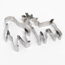 Load image into Gallery viewer, Set of metal cookie cutters shaped like letters on a white background