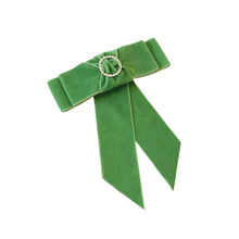 Load image into Gallery viewer, Velvet Bow Barrette Green

