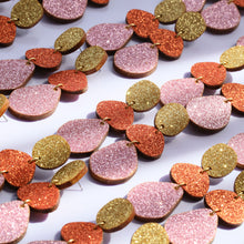 Load image into Gallery viewer, Triple Glitter Drop Earrings Gold Pink