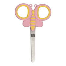 Load image into Gallery viewer, Pink and yellow children's scissors with 'Rico' branding on a white background