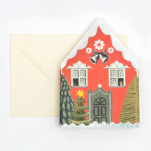 Load image into Gallery viewer, Decorative greeting card with a house design on a white background