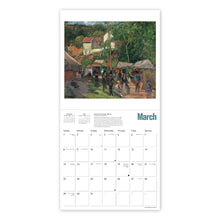 Load image into Gallery viewer, Calendar with a painting of a village scene on March page