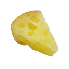 Load image into Gallery viewer, Candle shaped as a block of cheese on a white background