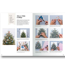 Load image into Gallery viewer, Step-by-step guide on making a collage with Christmas trees and decorations.