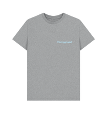 Load image into Gallery viewer, Athletic Grey Unisex Baby Blue Small Logo T-Shirt