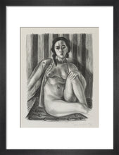 Load image into Gallery viewer, Seated nude woman, with tulle blouse