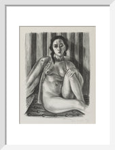 Load image into Gallery viewer, Seated nude woman, with tulle blouse