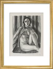 Load image into Gallery viewer, Seated nude woman, with tulle blouse