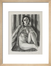 Load image into Gallery viewer, Seated nude woman, with tulle blouse