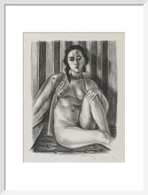 Load image into Gallery viewer, Seated nude woman, with tulle blouse