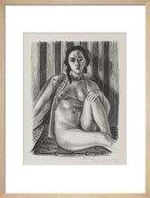 Load image into Gallery viewer, Seated nude woman, with tulle blouse