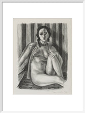 Load image into Gallery viewer, Seated nude woman, with tulle blouse