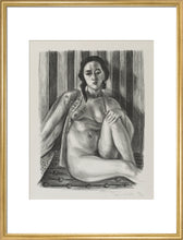 Load image into Gallery viewer, Seated nude woman, with tulle blouse