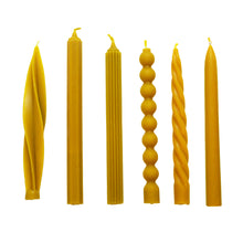 Load image into Gallery viewer, Beeswax Yellow Dinner Candle Assorted