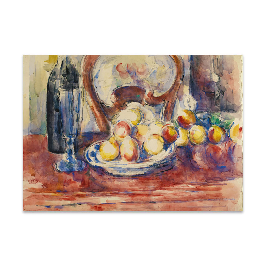 Print Board Paul Cézanne, Apples, Bottle and Chairback