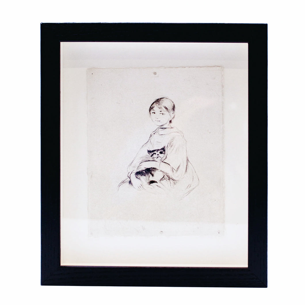 Framed Print Morisot Fillette au Chat