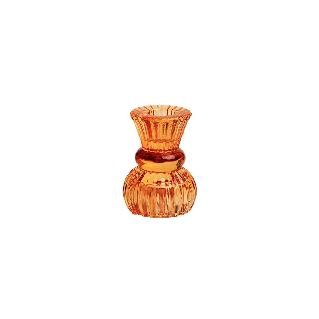 Glass Candle Holder Small Orange
