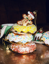 Load image into Gallery viewer, Ornament Glass White Donut with Sprinkles
