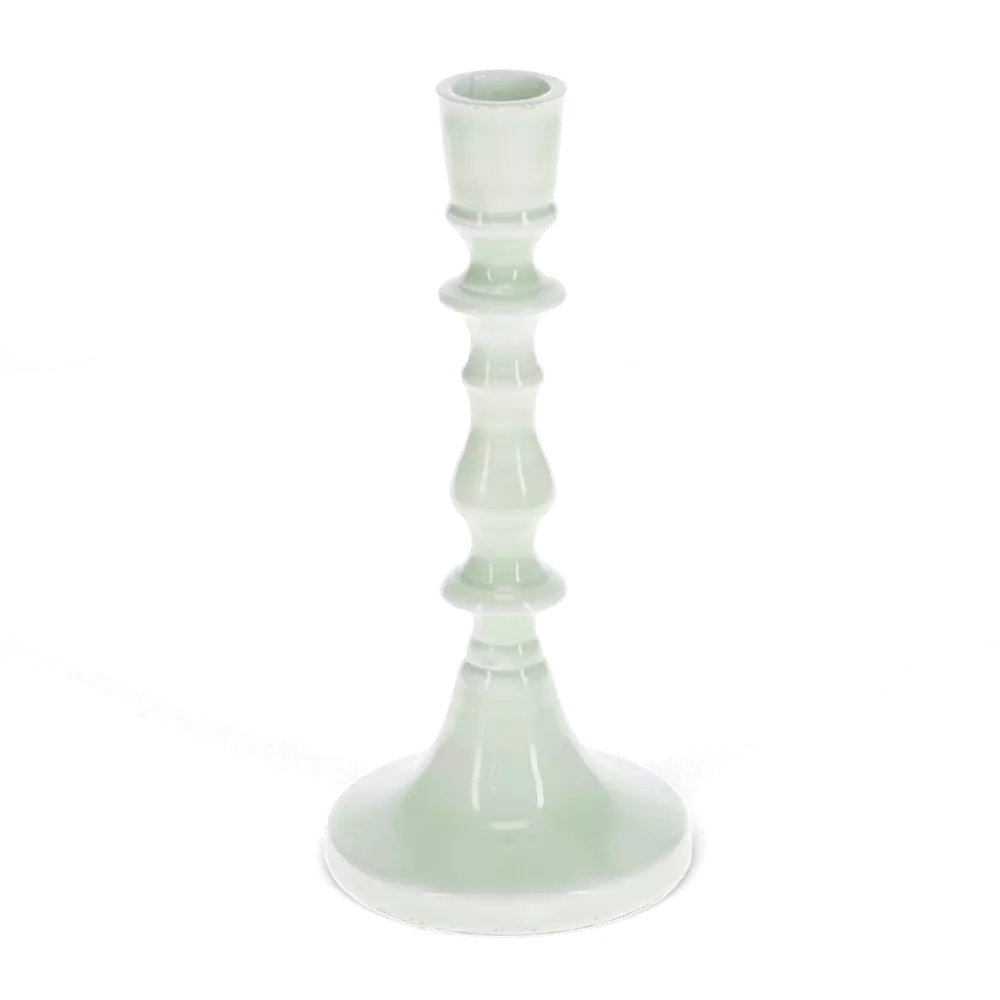 Enamel Candlestick Light Green