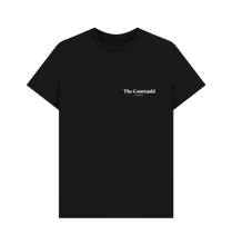 Load image into Gallery viewer, Black Unisex Small White Logo T-Shirt
