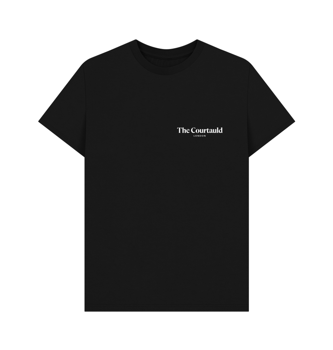 Black Unisex Small White Logo T-Shirt