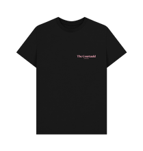 Load image into Gallery viewer, Black Unisex Small Pink Logo T-Shirt
