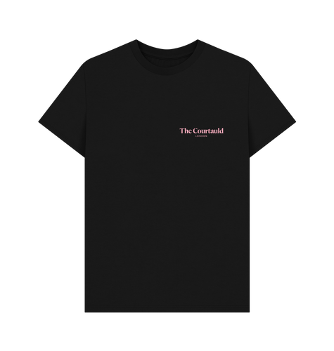 Black Unisex Small Pink Logo T-Shirt