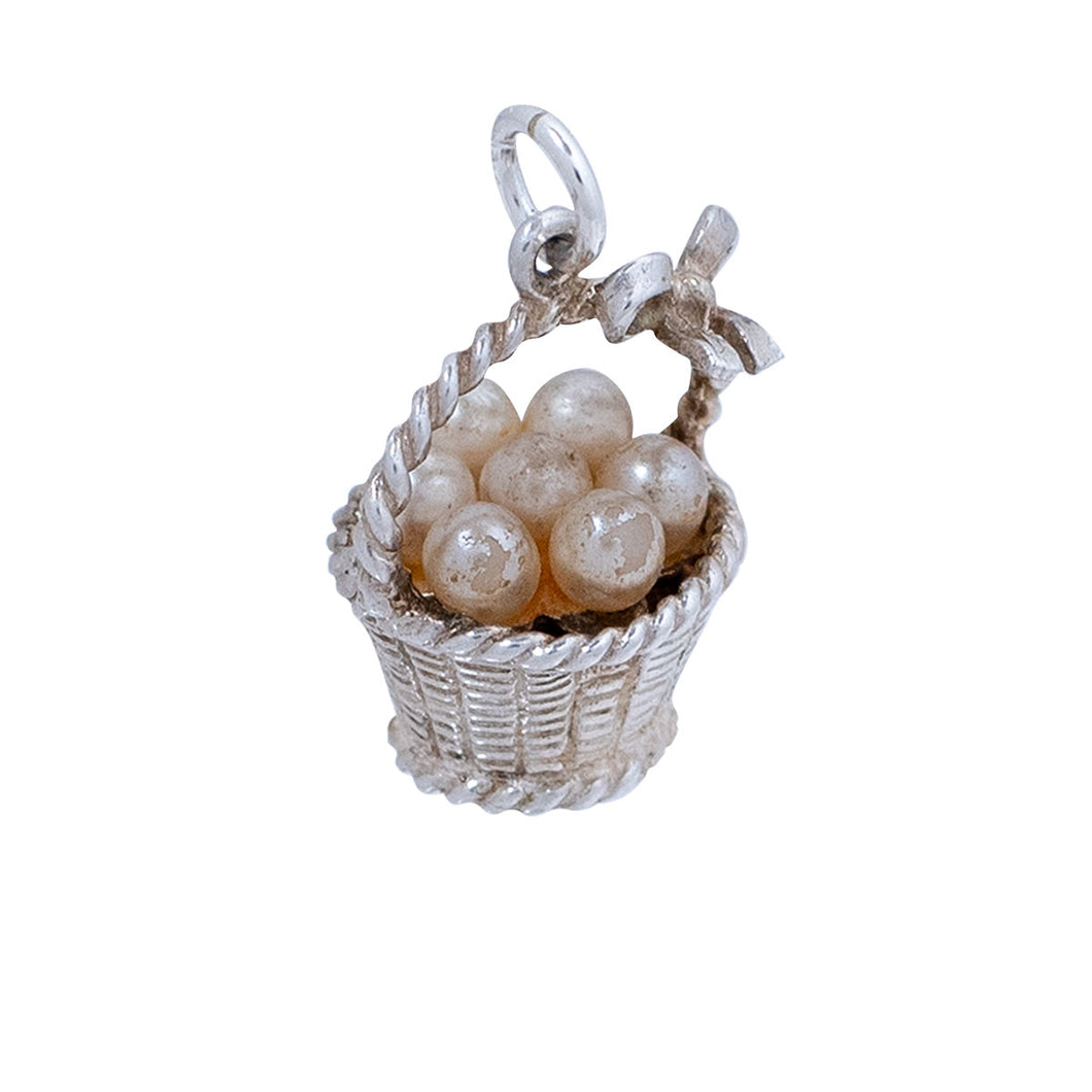 Basket With Pearl Large Charm