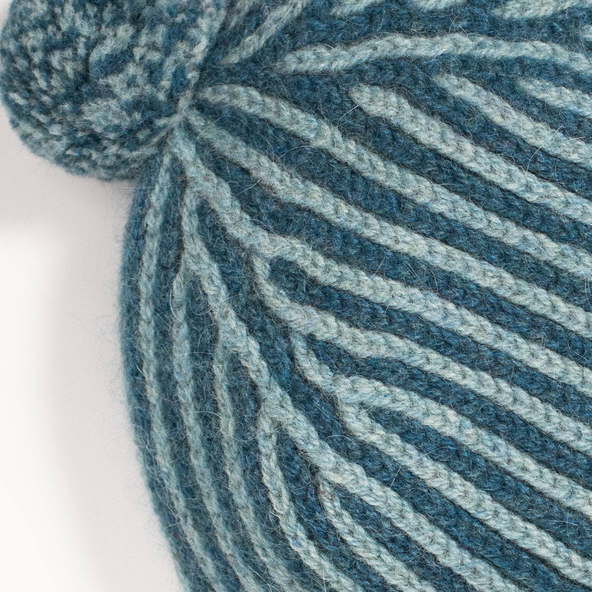Stripe Pom Pom Beanie Teal Aqua