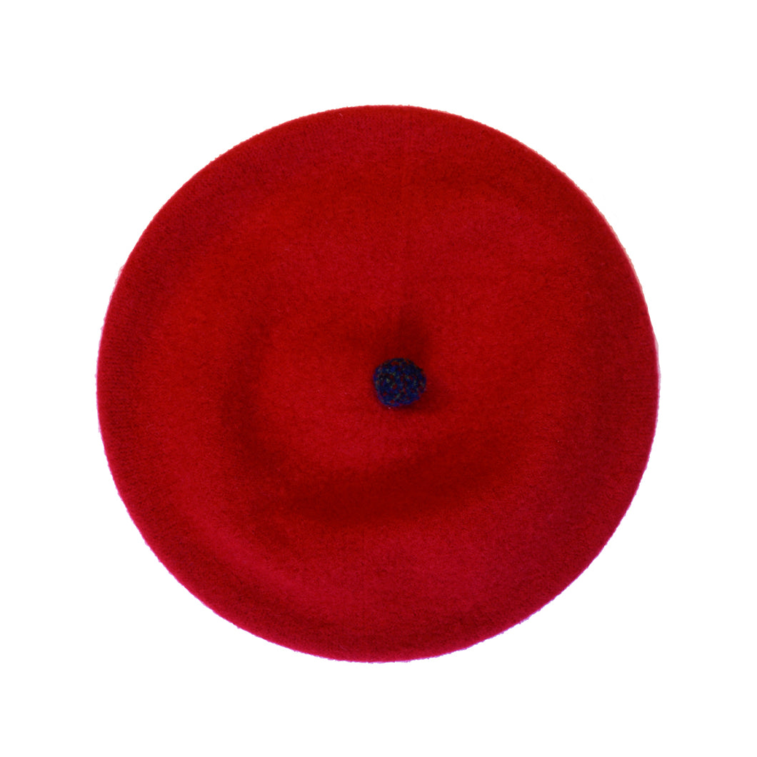 Pom Pom Beret Scarlet