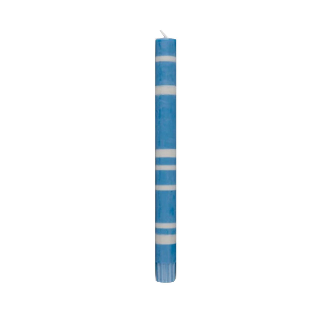 Fine Striped Blue White Candle