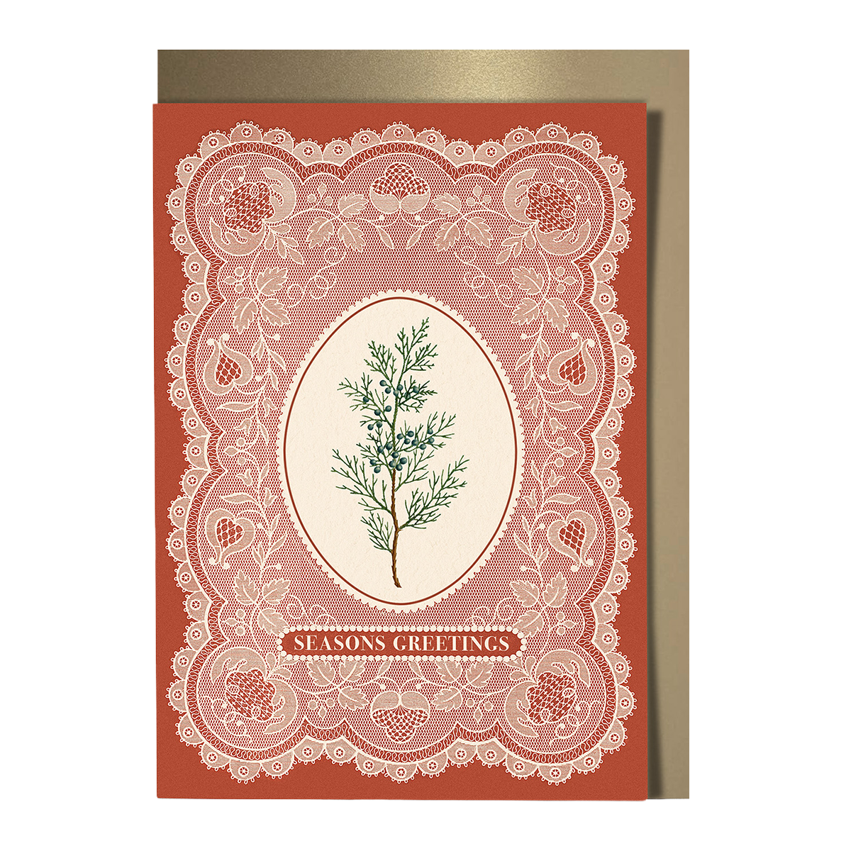 Greetings Card Antique Lace