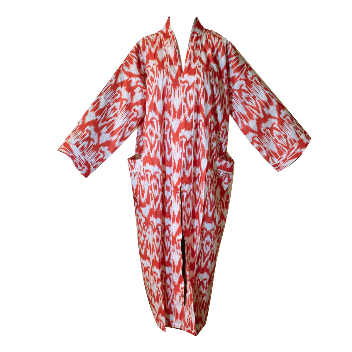 Cotton Robe Peach Ikkat