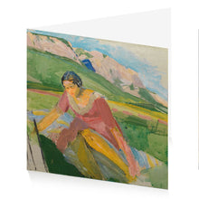 Load image into Gallery viewer, Greetings Card Wiegele Young Woman Landscape
