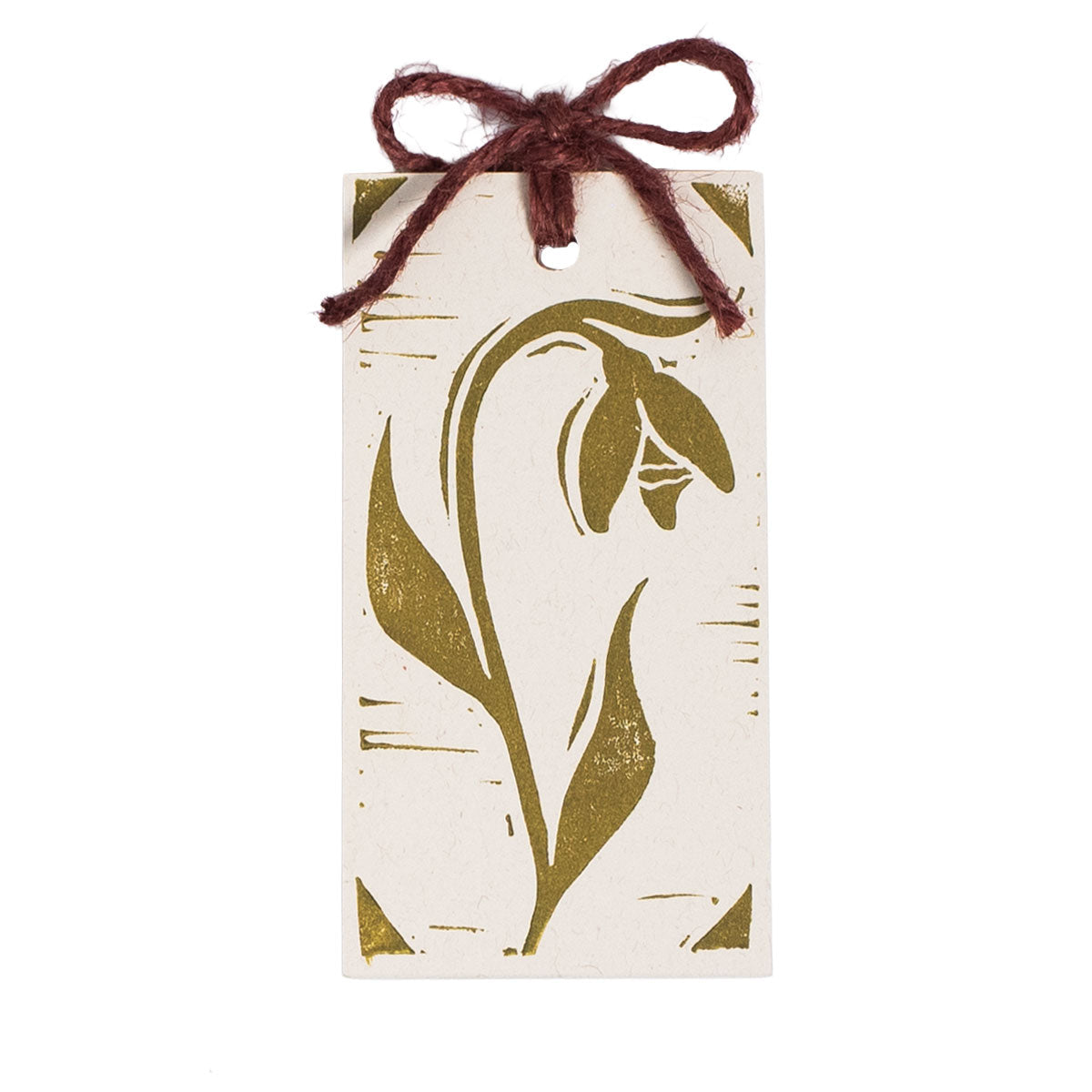 Gift Tags Snowdrops Lino Print