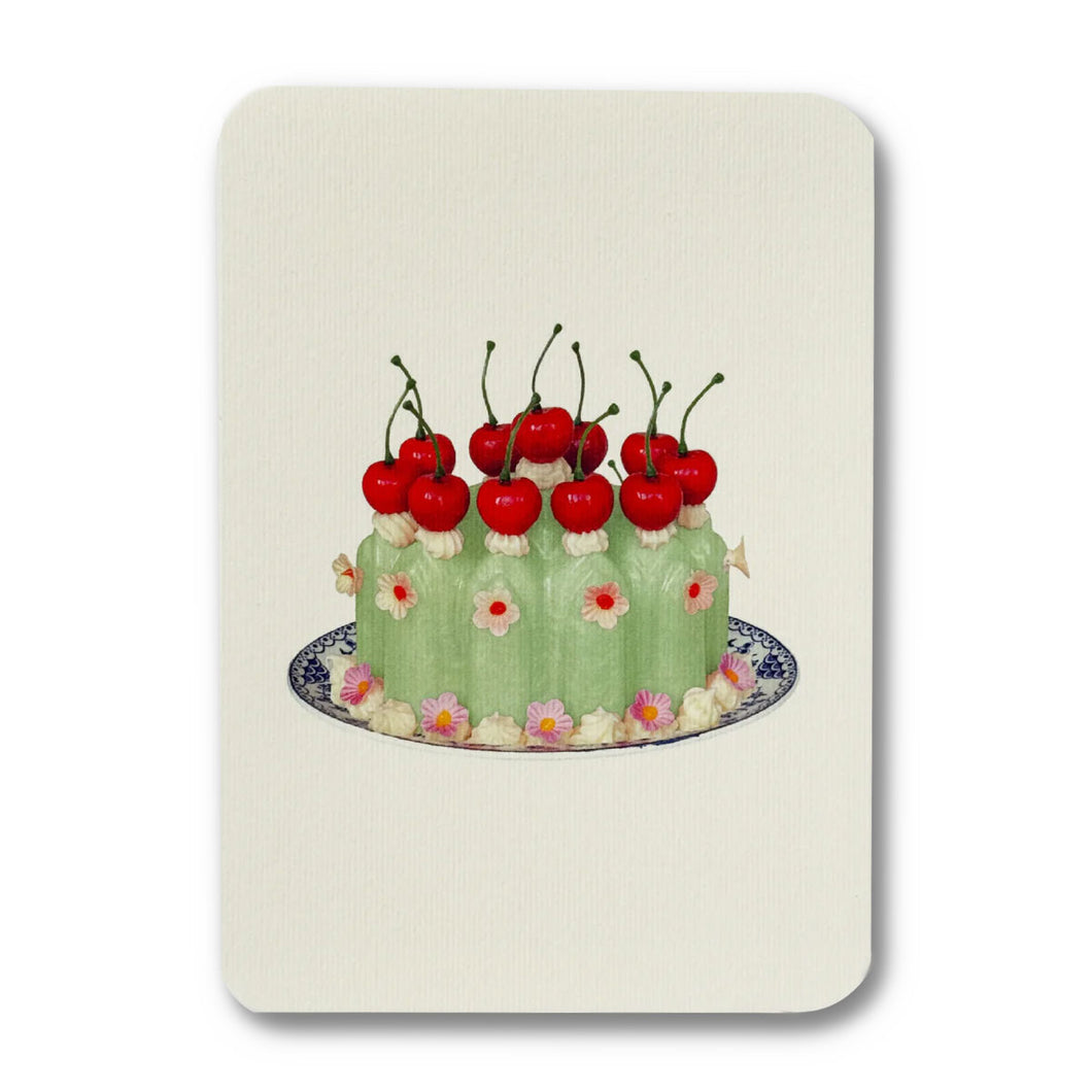 Greetings Card Chartreuse Cream Blancmange