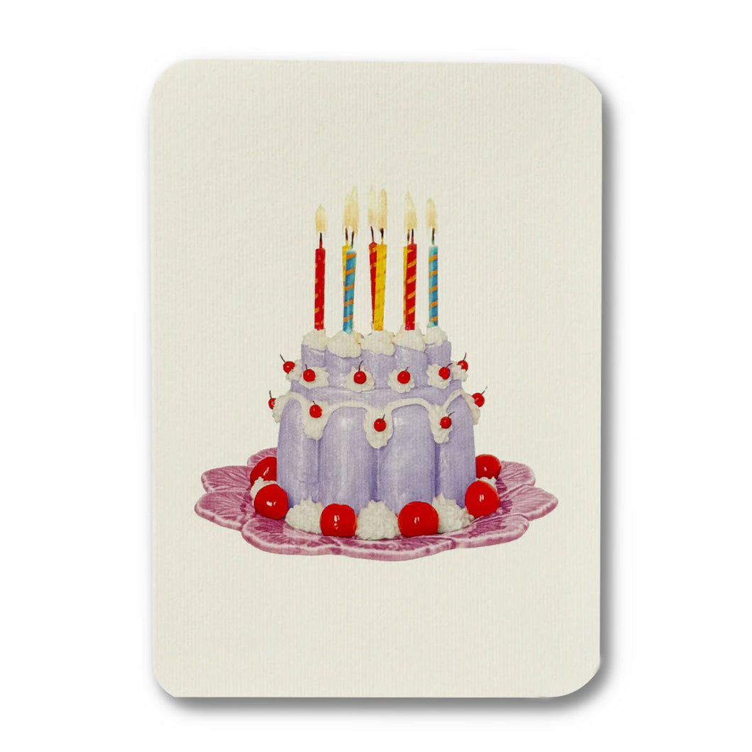 Greetings Card Lavendar Cream Blancmange