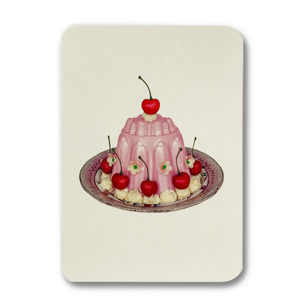 Greetings Card Rose Petal Cream Blancmange