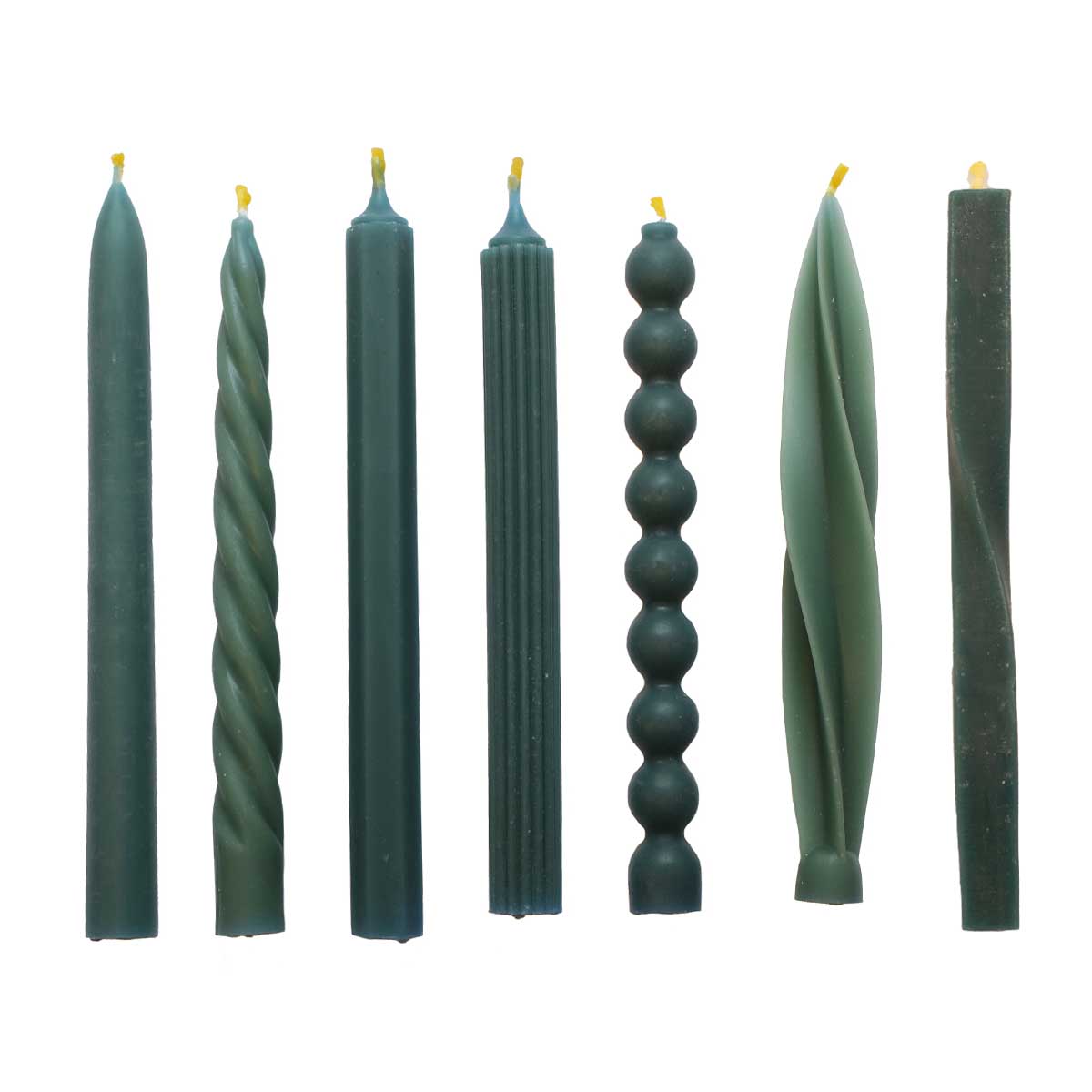 Beeswax Sea Blue Dinner Candle Assorted