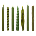 Beeswax Green Dinner Candle Assorted