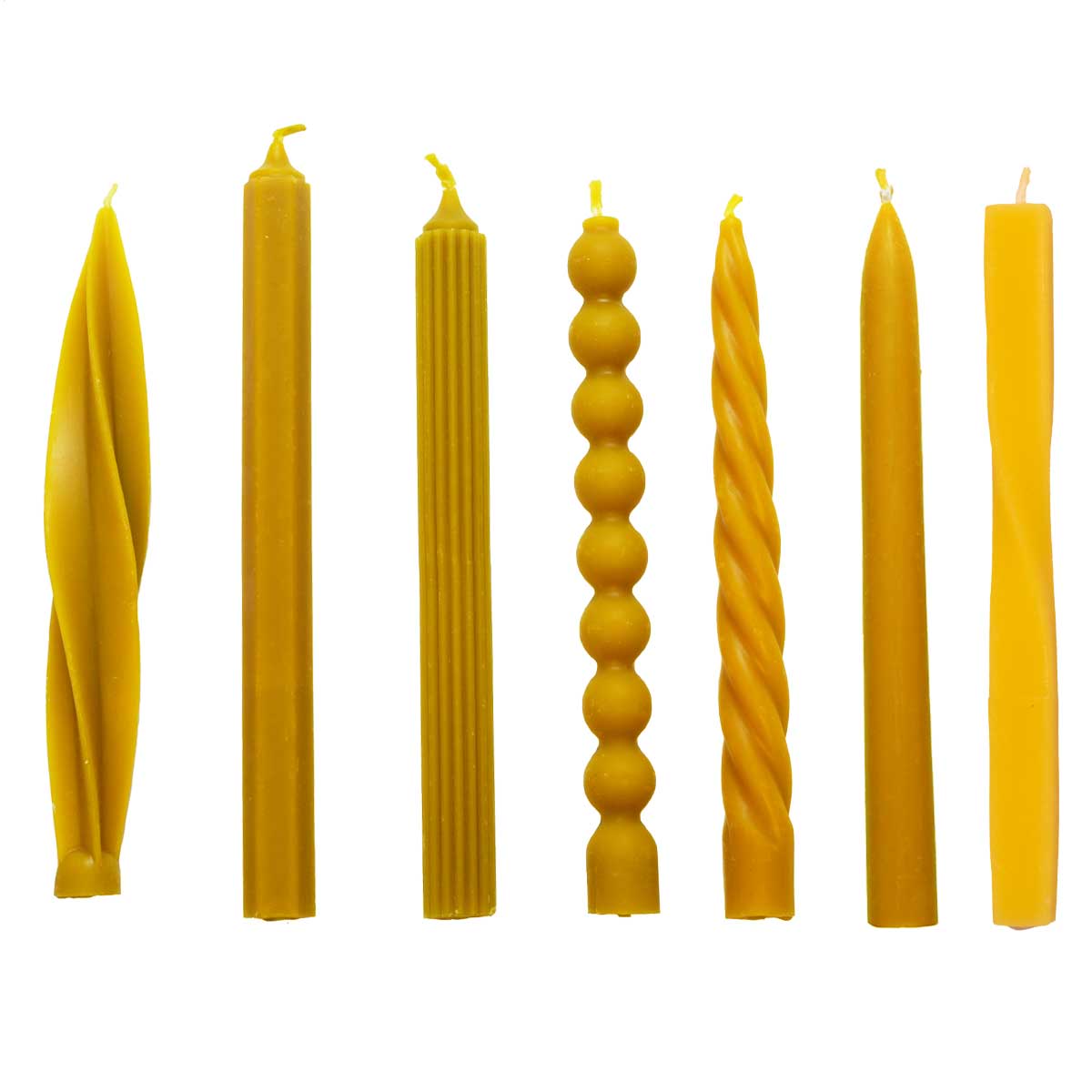 Beeswax Yellow Dinner Candle Assorted