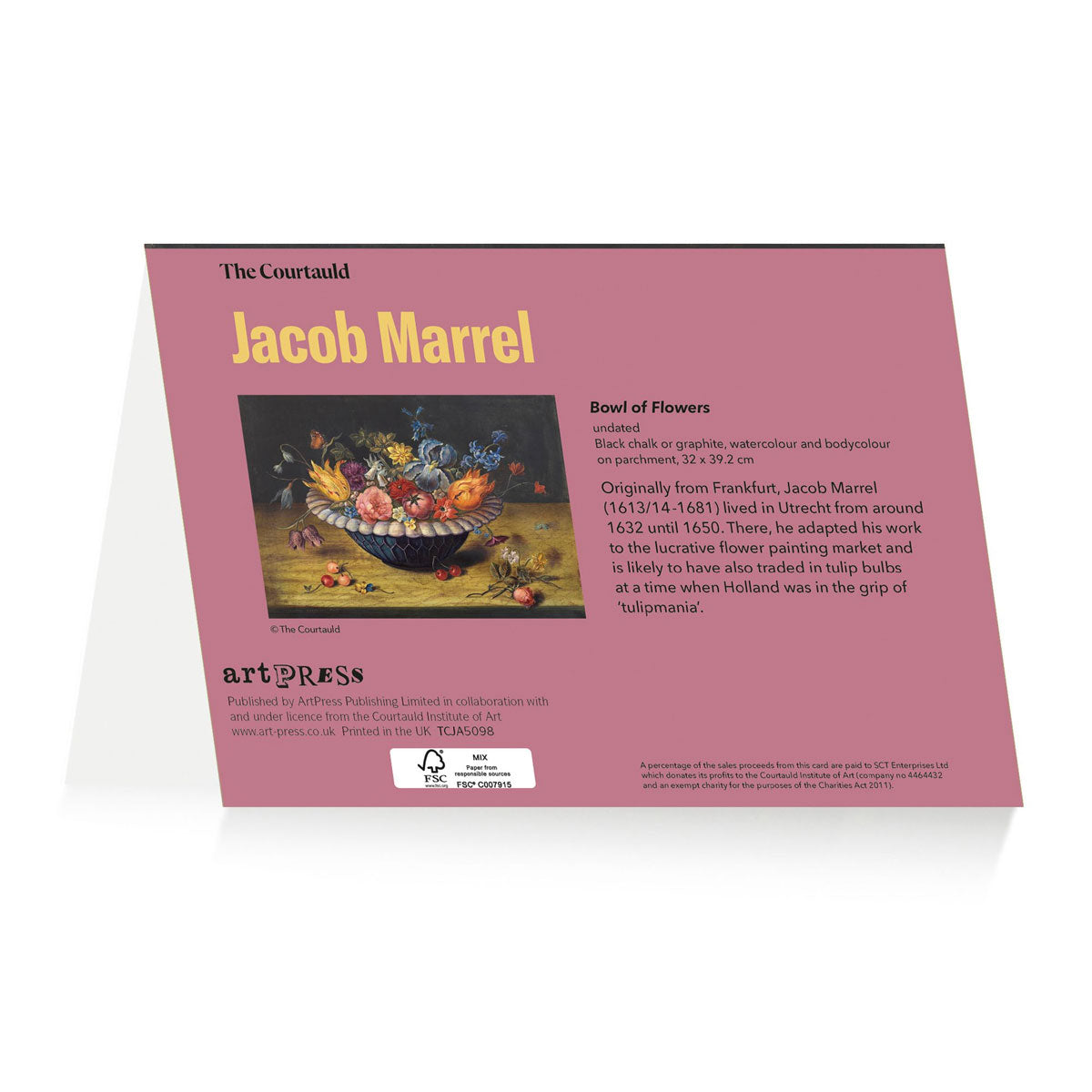 Greetings Card Marrel Bowl of Flowers