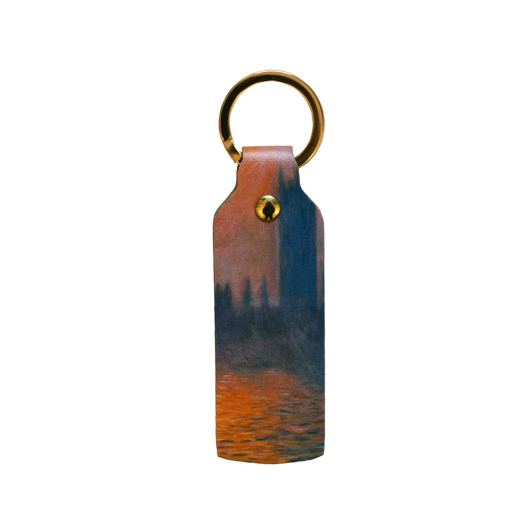 Leather Keyring Monet Houses of Parliament, Sunset