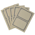 Set of beige cards with decorative borders on a white background