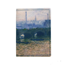 Load image into Gallery viewer, Leather Folding Wallet Monet Waterloo Bridge, Overcast
