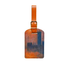 Load image into Gallery viewer, Leather Luggage Tag Monet Houses of Parliament, Sunset
