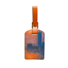 Load image into Gallery viewer, Leather Luggage Tag Monet Houses of Parliament, Sunset
