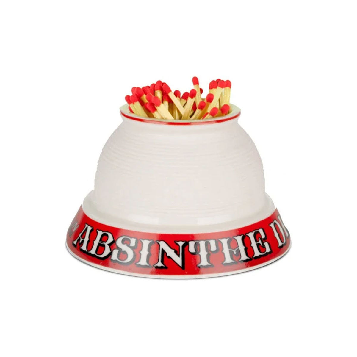 Matches in a container labeled 'Absinthe' on a white background