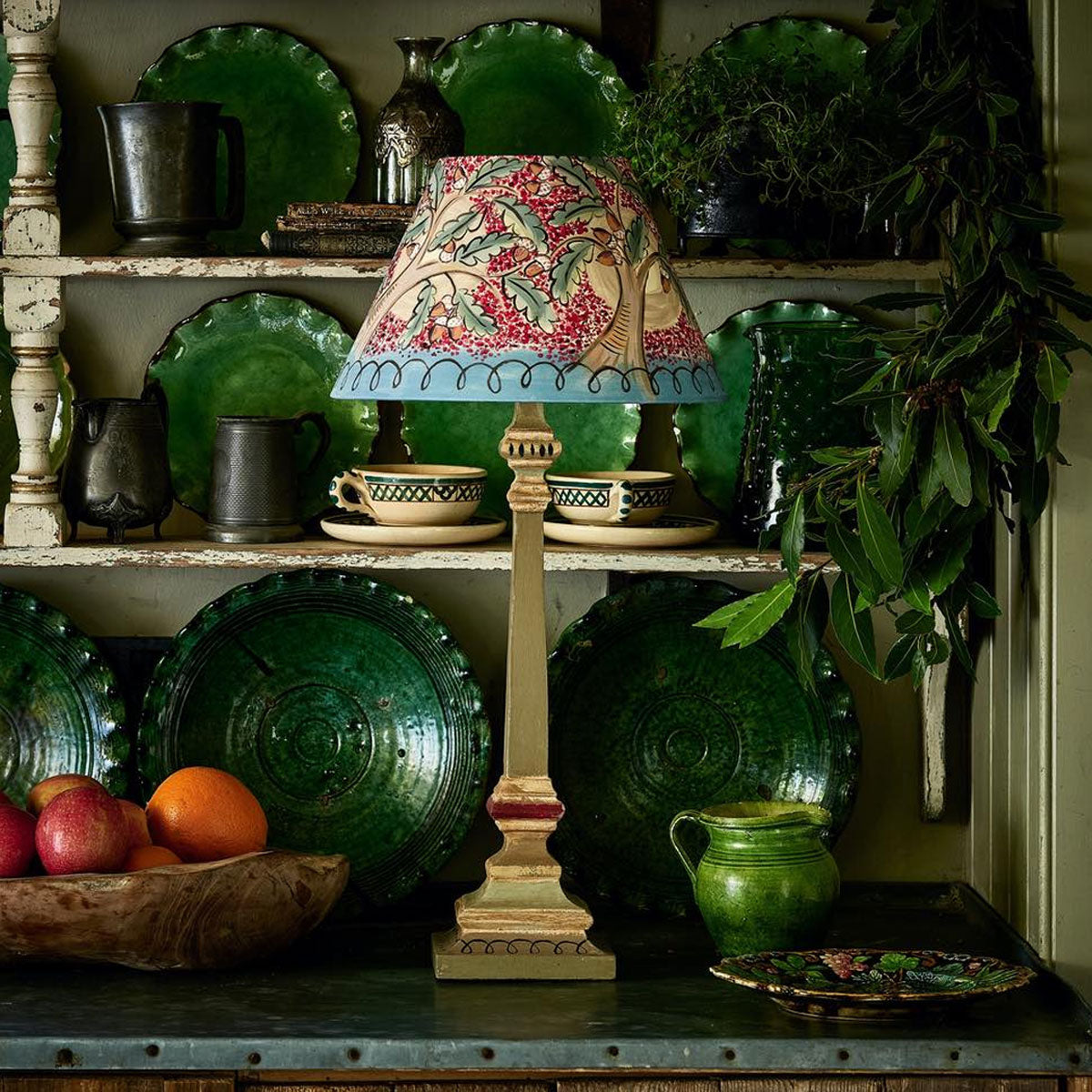 Red and Blue Acorn Medium Cone Lampshade